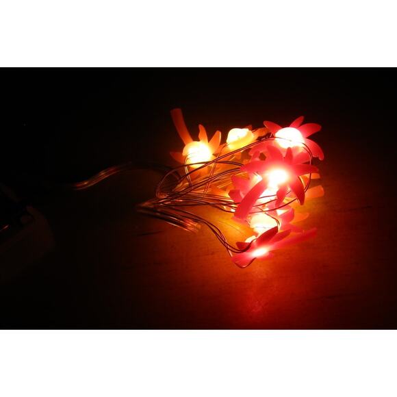 Greenbrier Palm Tree LED String Lights Pink 10 Ct Battery 4 Ft DIY Crafts Wreath - Picture 3 of 3